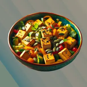 Tofu_Swiss_Chard_Stir_Fry_Pumpkin_Seeds_Healthy_Delicious_Stir_Fry_Tofu_Swiss_Chard_Tasty_Vegetarian_Option_Nutritious_Dish_Pumpkin_Seeds_Crunchy_Addition_Savory_Flavor_Aromatic_Stir_Fry_Homemade_Goodness_Ayurvedic_Food_Ayurveda